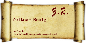 Zoltner Remig névjegykártya